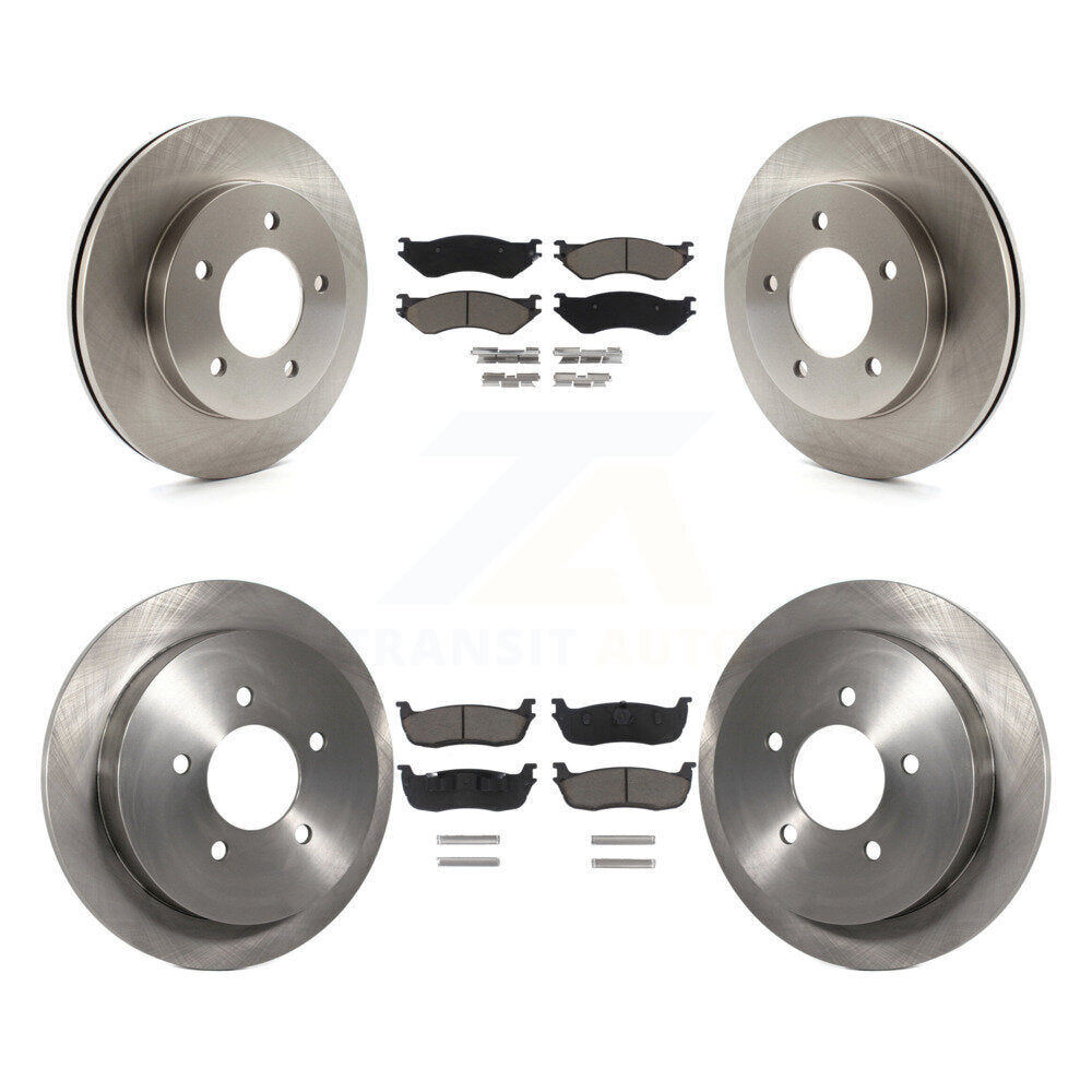 Front Rear Disc Brake Rotors And Ceramic Pads Kit For 2004 Ford F-150 Heritage 4WD K8C-103239