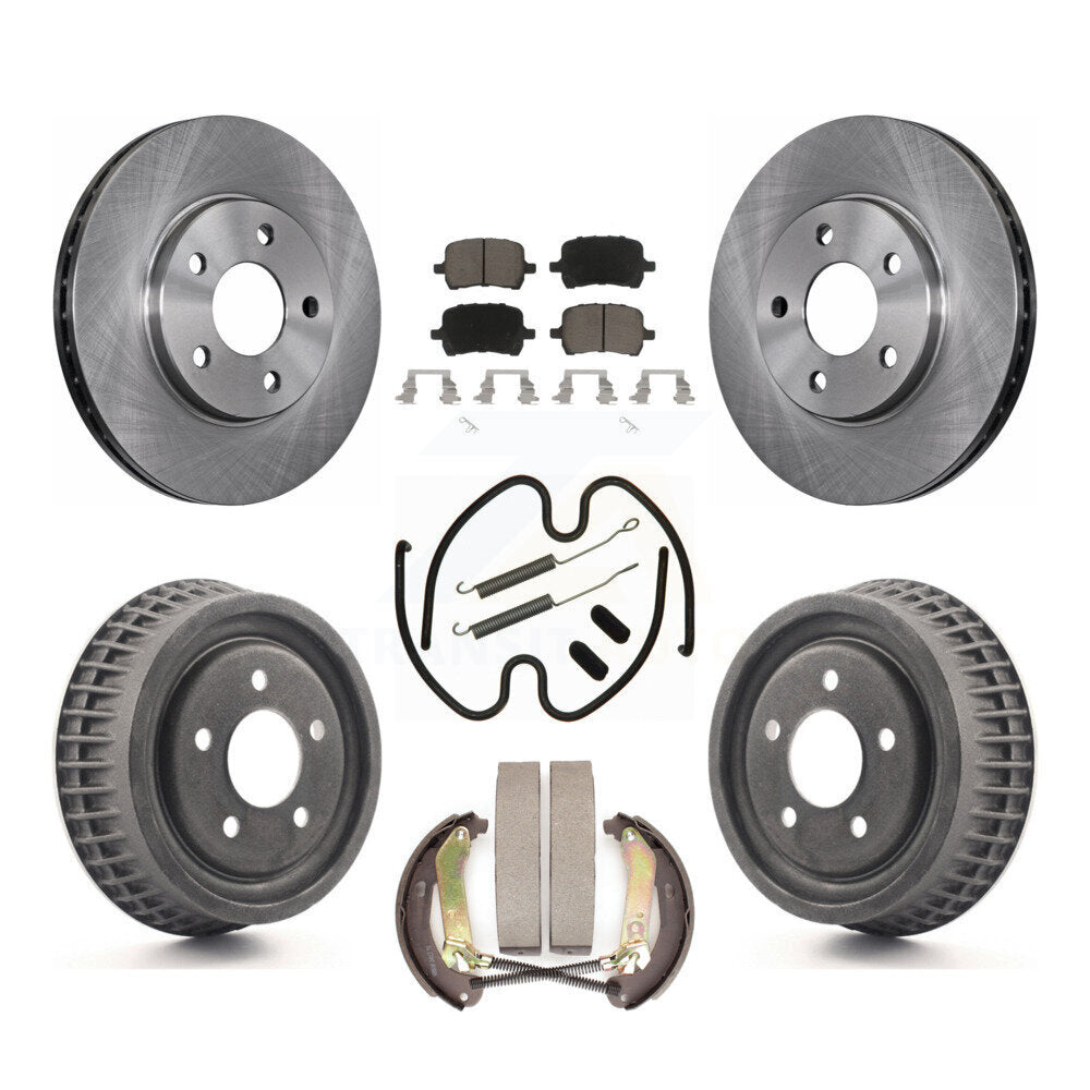 Front Rear Brake Rotor Ceramic Pad & Drum Kit (7Pc) For Chevrolet Malibu Disc rear brakes K8C-103255