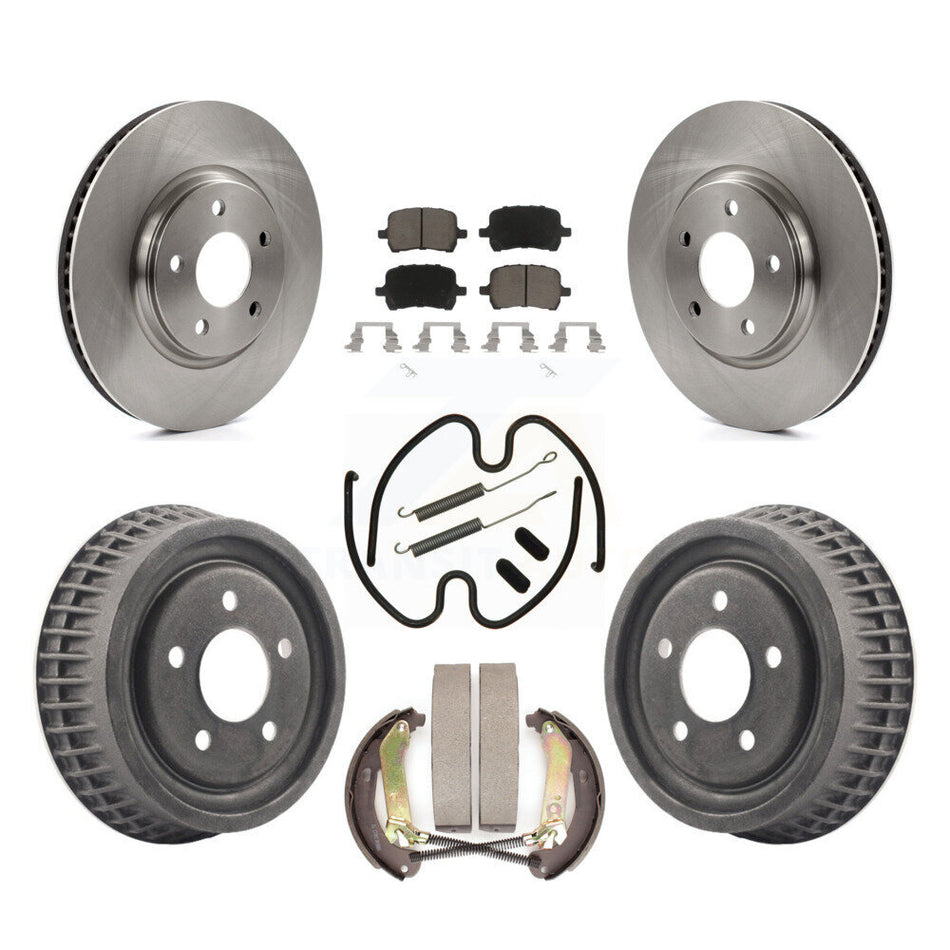 Front Rear Brake Rotor Ceramic Pad & Drum Kit (7Pc) For Chevrolet Malibu Disc rear brakes K8C-103256