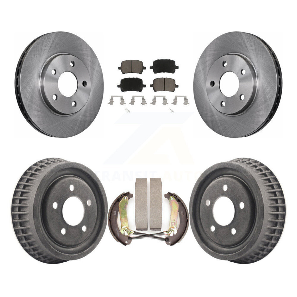 Front Rear Brake Rotors Ceramic Pad & Drum Kit For 2004 Chevrolet Malibu Disc rear brakes K8C-103262