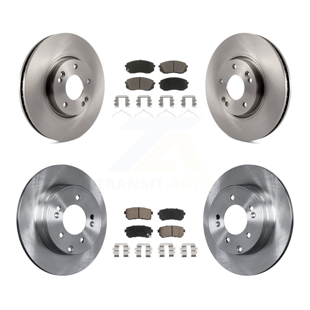 Front Rear Brake Rotors Ceramic Pad Kit For 2016 Hyundai Sonata With Manual Parking K8C-103302