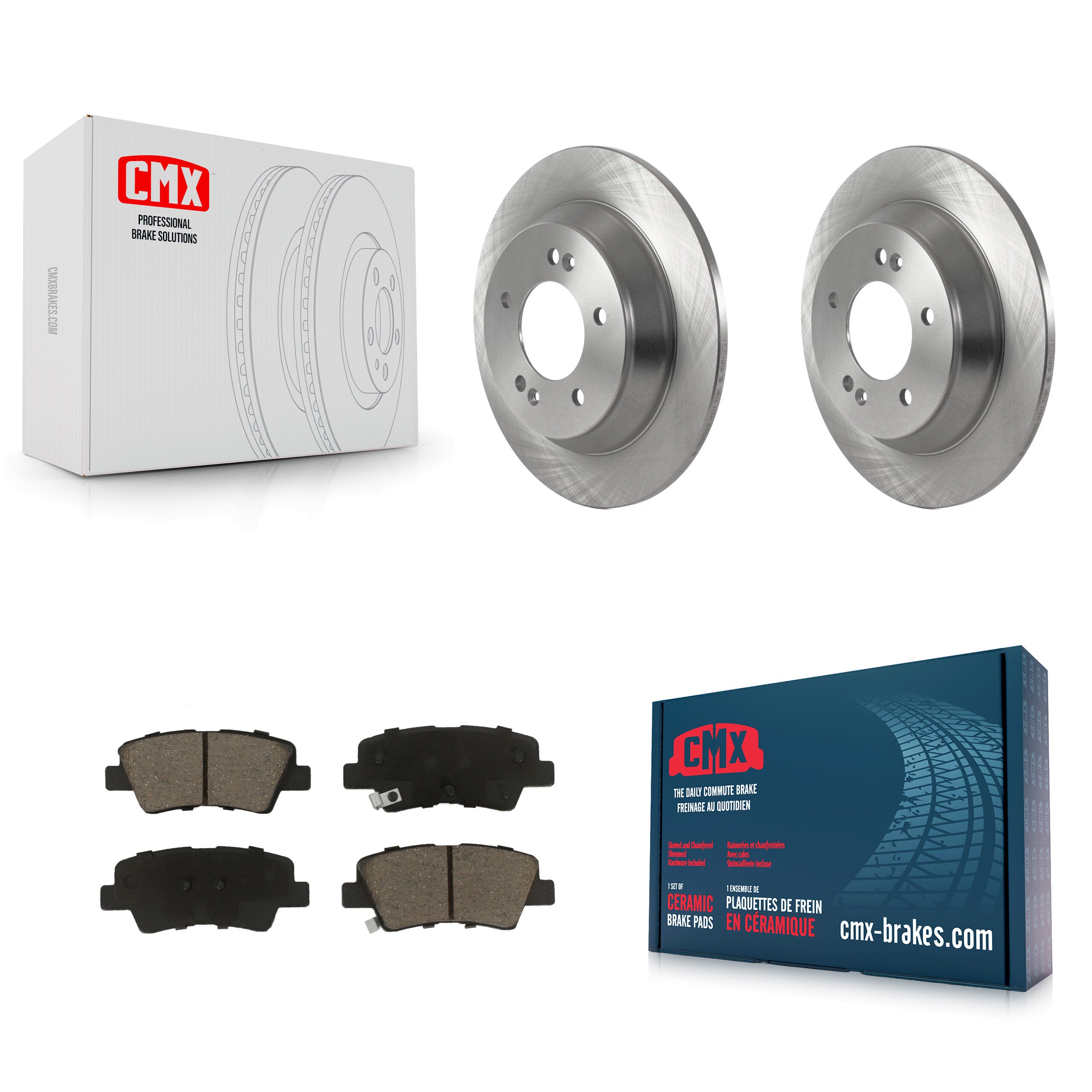 Rear Brake Rotor & Ceramic Pad Kit For 2022-2023 Hyundai Kona With Electric Parking K8C-103308