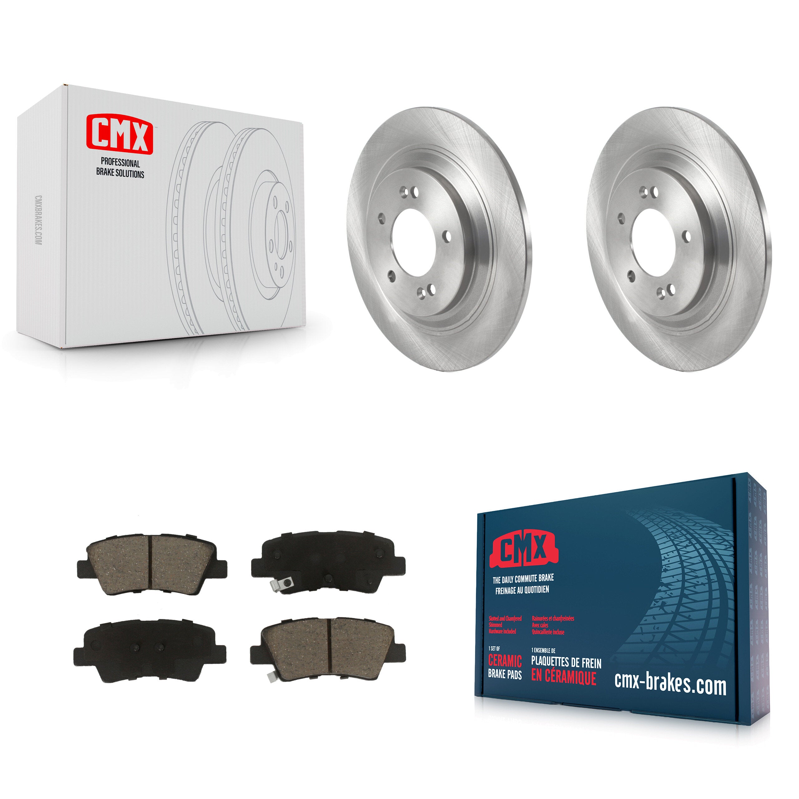 Rear Disc Brake Rotors And Ceramic Pads Kit For Hyundai Kona Electric Kia Soul EV Niro K8C-103310