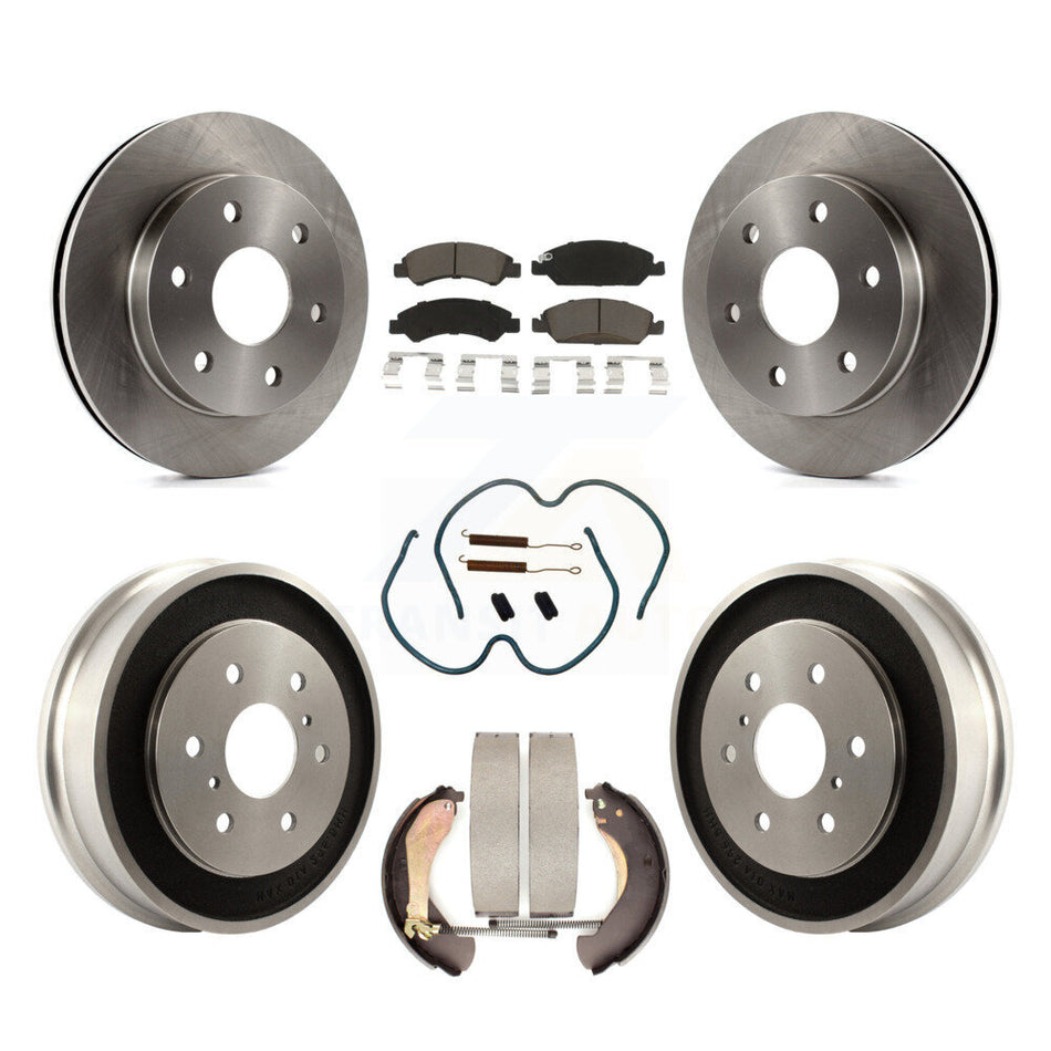 Front Rear Brake Rotor Ceramic Pad Drum Kit (7Pc) For 07 GMC Sierra 1500 Disc rear brakes K8C-103319