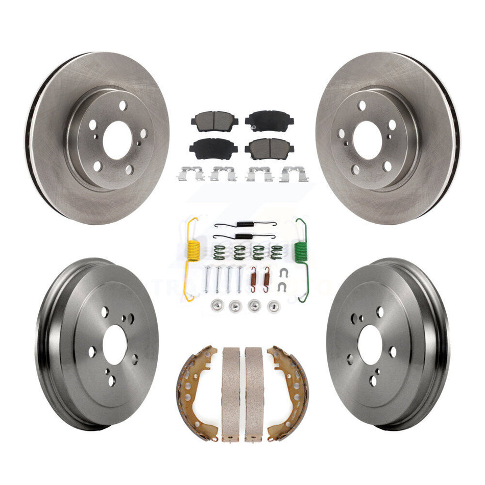 Front Rear Disc Brake Rotors Ceramic Pads And Drum Kit (7Pc) For 2000 Toyota Celica GT K8C-103320