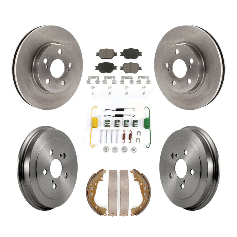 Front Rear Disc Brake Rotors Ceramic Pads And Drum Kit (7Pc) For 2001 Toyota Celica GT K8C-103321