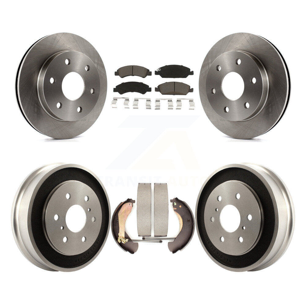 Front Rear Brake Rotor Ceramic Pad And Drum Kit For 2007 GMC Sierra 1500 Disc rear brakes K8C-103324