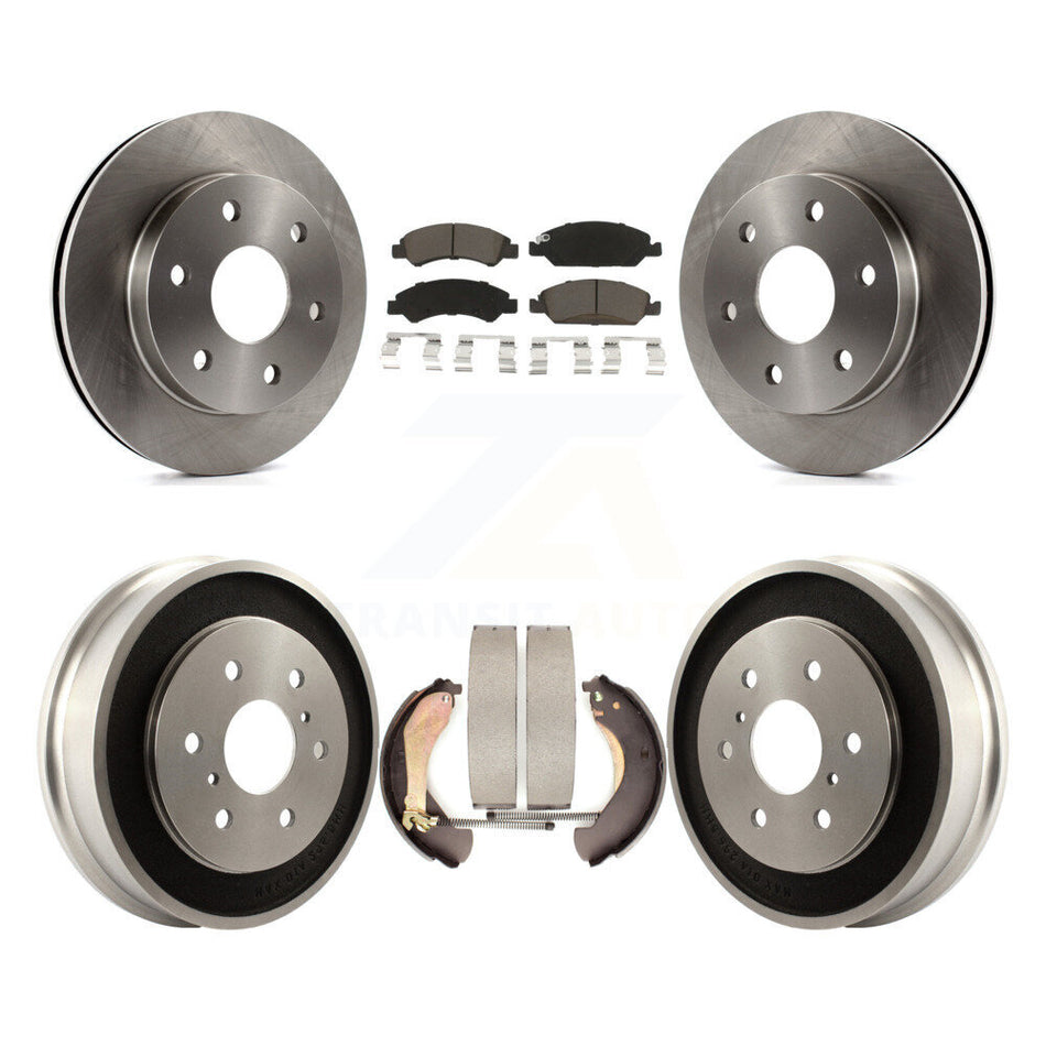 Front Rear Brake Rotor Ceramic Pad And Drum Kit For 2007 GMC Sierra 1500 Disc rear brakes K8C-103324