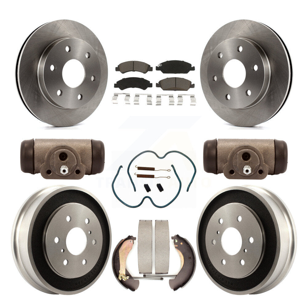 Front Rear Brake Rotor Ceramic Pad Drum Kit (9Pc) For 07 GMC Sierra 1500 With 7000 Lb GVW K8C-103328