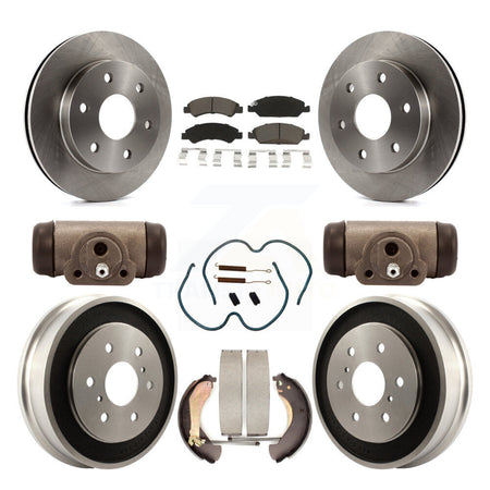 Front Rear Brake Rotor Ceramic Pad Drum Kit (9Pc) For 07 GMC Sierra 1500 With 7000 Lb GVW K8C-103328