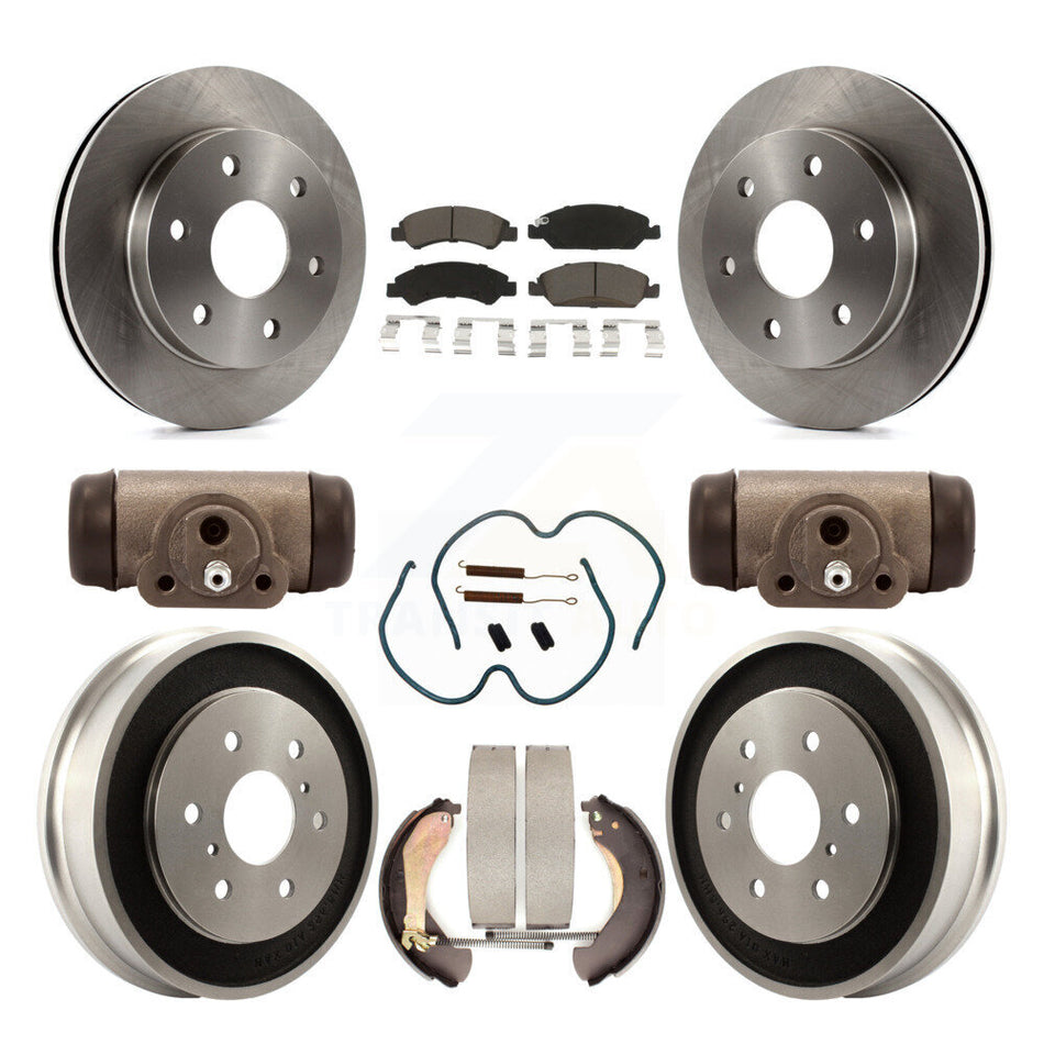 Front Rear Brake Rotor Ceramic Pad Drum Kit (9Pc) For 07 GMC Sierra 1500 With 7000 Lb GVW K8C-103328