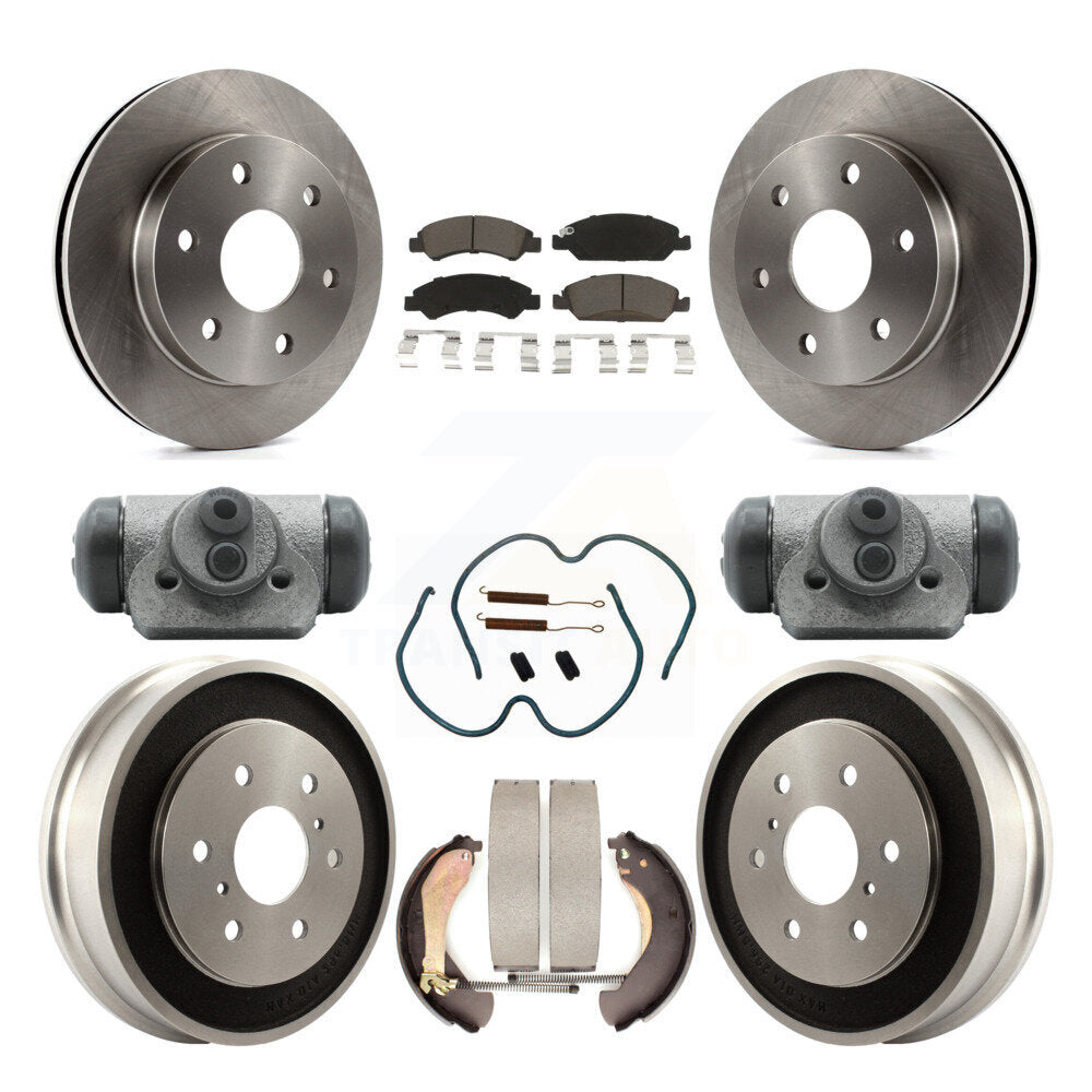 Front Rear Brake Rotor Ceramic Pad Drum Kit (9Pc) For 07 GMC Sierra 1500 With 6400 Lb GVW K8C-103329