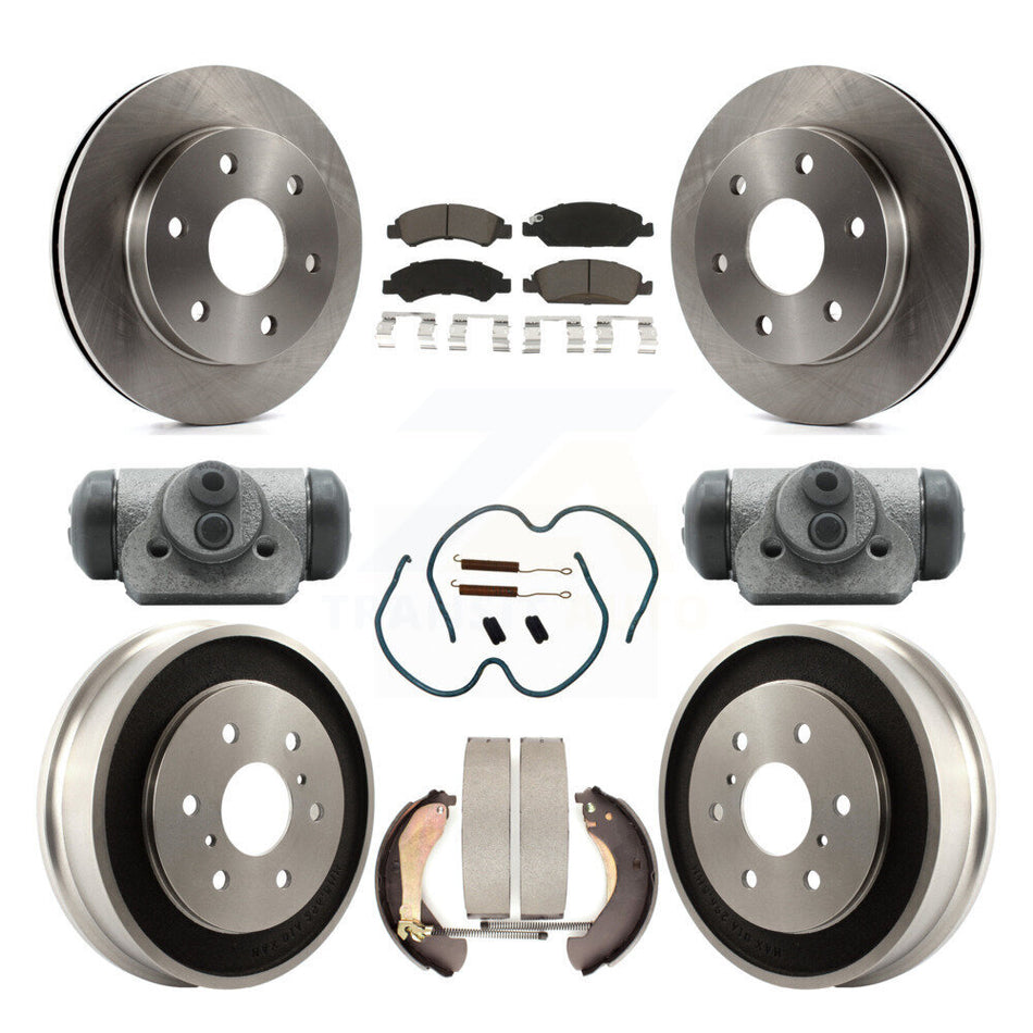 Front Rear Brake Rotor Ceramic Pad Drum Kit (9Pc) For 07 GMC Sierra 1500 With 6400 Lb GVW K8C-103329