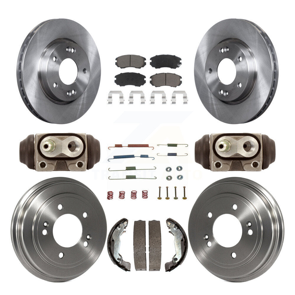 Front Rear Disc Brake Rotors Ceramic Pads And Drum Kit (9Pc) For Hyundai Elantra K8C-103331