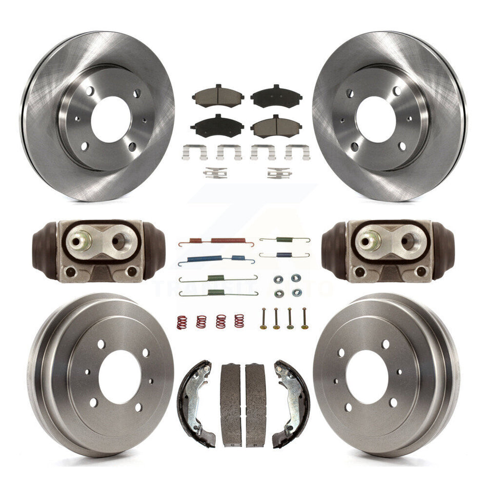 Front Rear Brake Rotors Ceramic Pad & Drum Kit (9Pc) For Hyundai Elantra rear brakes K8C-103332