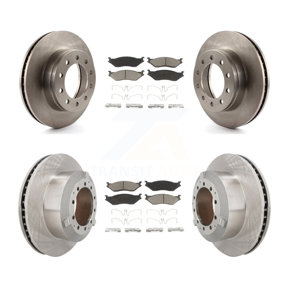 Front Rear Disc Brake Rotor Ceramic Pad Kit For Ford F-450 Super Duty F-550 International K8C-103337