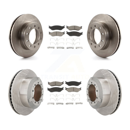 Front Rear Disc Brake Rotor Ceramic Pad Kit For Ford F-450 Super Duty F-550 International K8C-103337