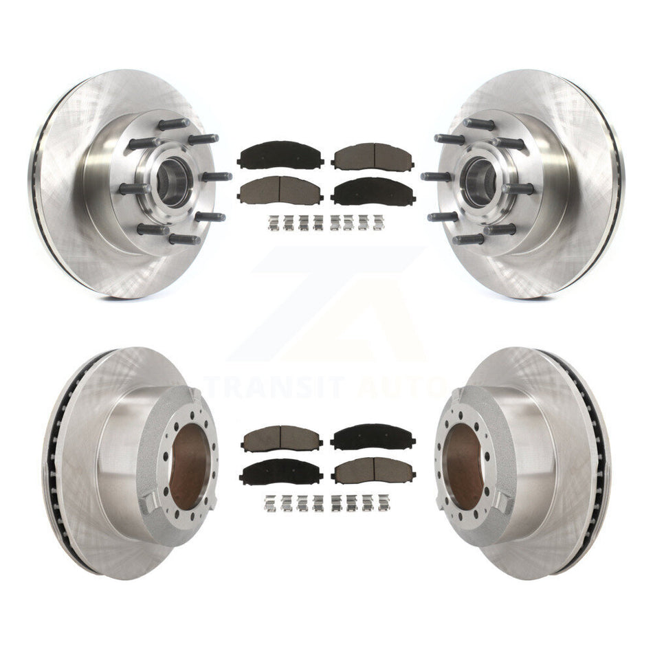 Front Rear Brake Rotors Ceramic Pad Kit For Ford F-350 Super Duty With Single Wheels K8C-103360