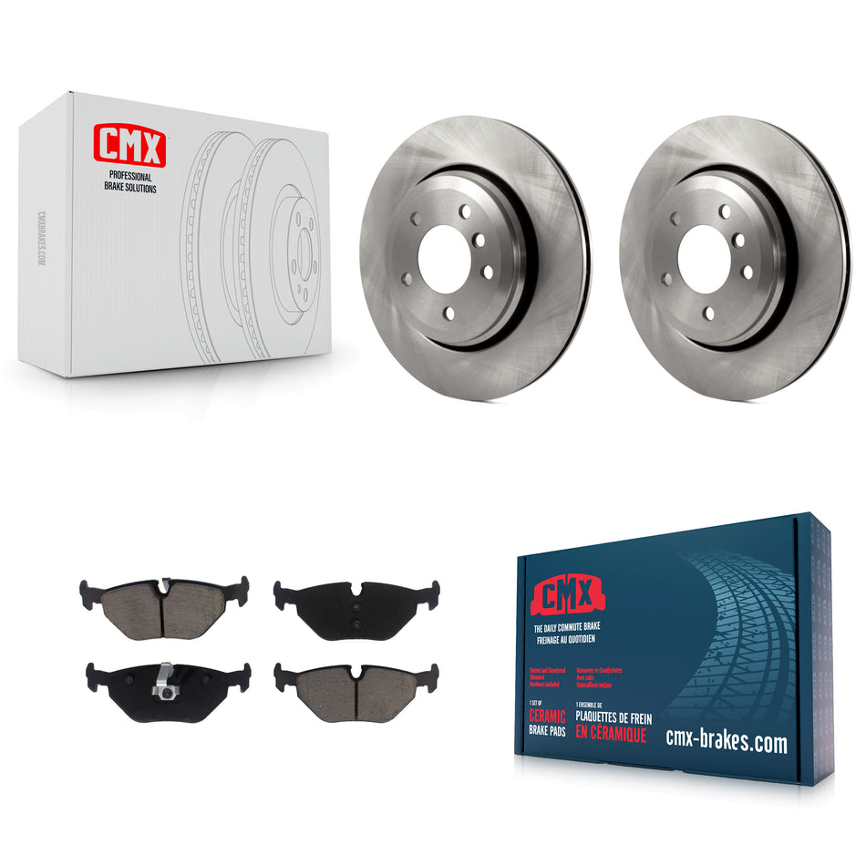 Rear Brake Rotors & Ceramic Pad Kit For 2001-2005 BMW 320i With 320mm Diameter Rotor K8C-103386