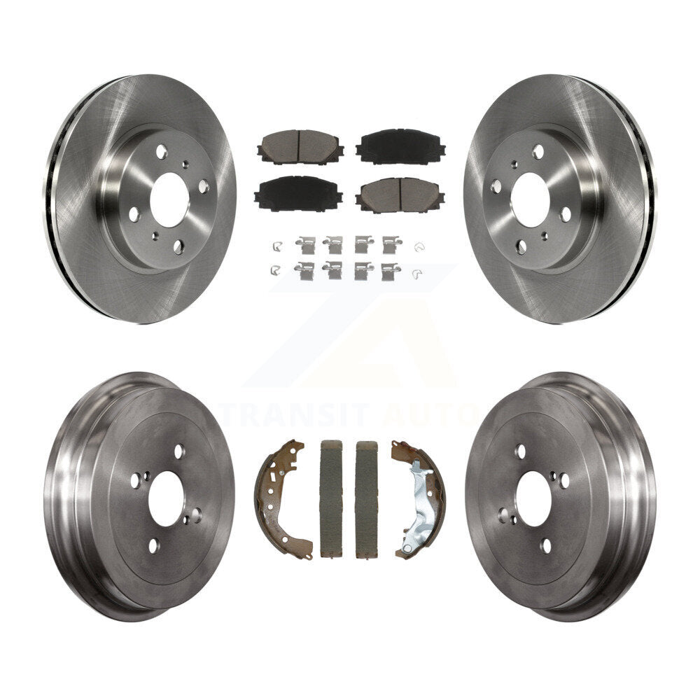 Front Rear Disc Brake Rotors Ceramic Pads And Drum Kit For Toyota Yaris K8C-103389
