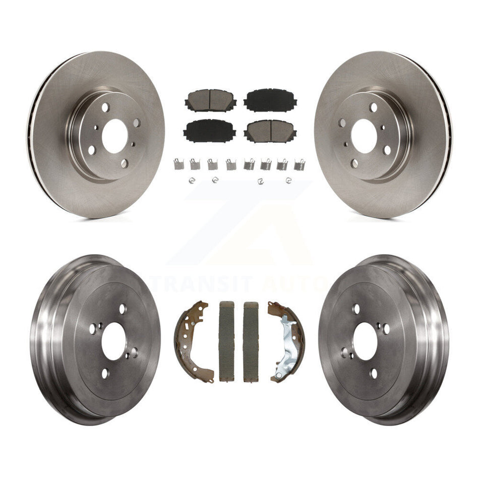 Front Rear Brake Rotor Ceramic Pad & Drum Kit For 2015-2018 Toyota Yaris Disc rear brakes K8C-103390