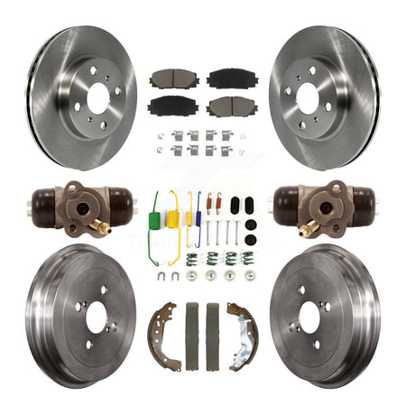 Front Rear Disc Brake Rotors Ceramic Pads And Drum Kit (9Pc) For Toyota Yaris K8C-103391