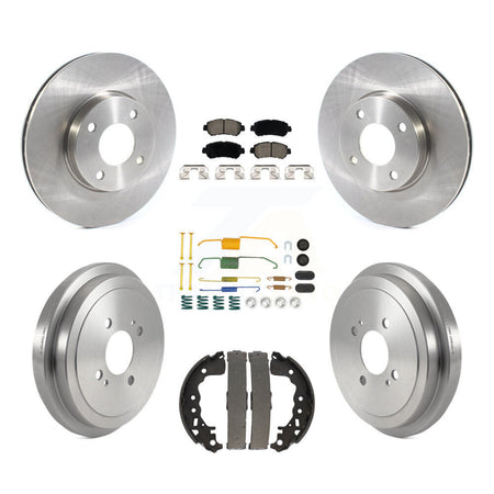 Front Rear Disc Brake Rotors Ceramic Pads And Drum Kit (7Pc) For Nissan Kicks Versa K8C-103394