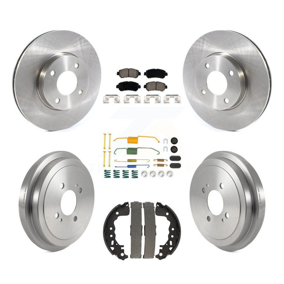 Front Rear Disc Brake Rotors Ceramic Pads And Drum Kit (7Pc) For Nissan Kicks Versa K8C-103394