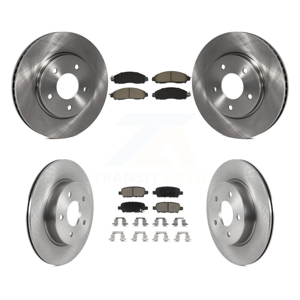Front Rear Brake Rotor Ceramic Pad Kit For 2018 Nissan LEAF S With Electric Parking K8C-103398