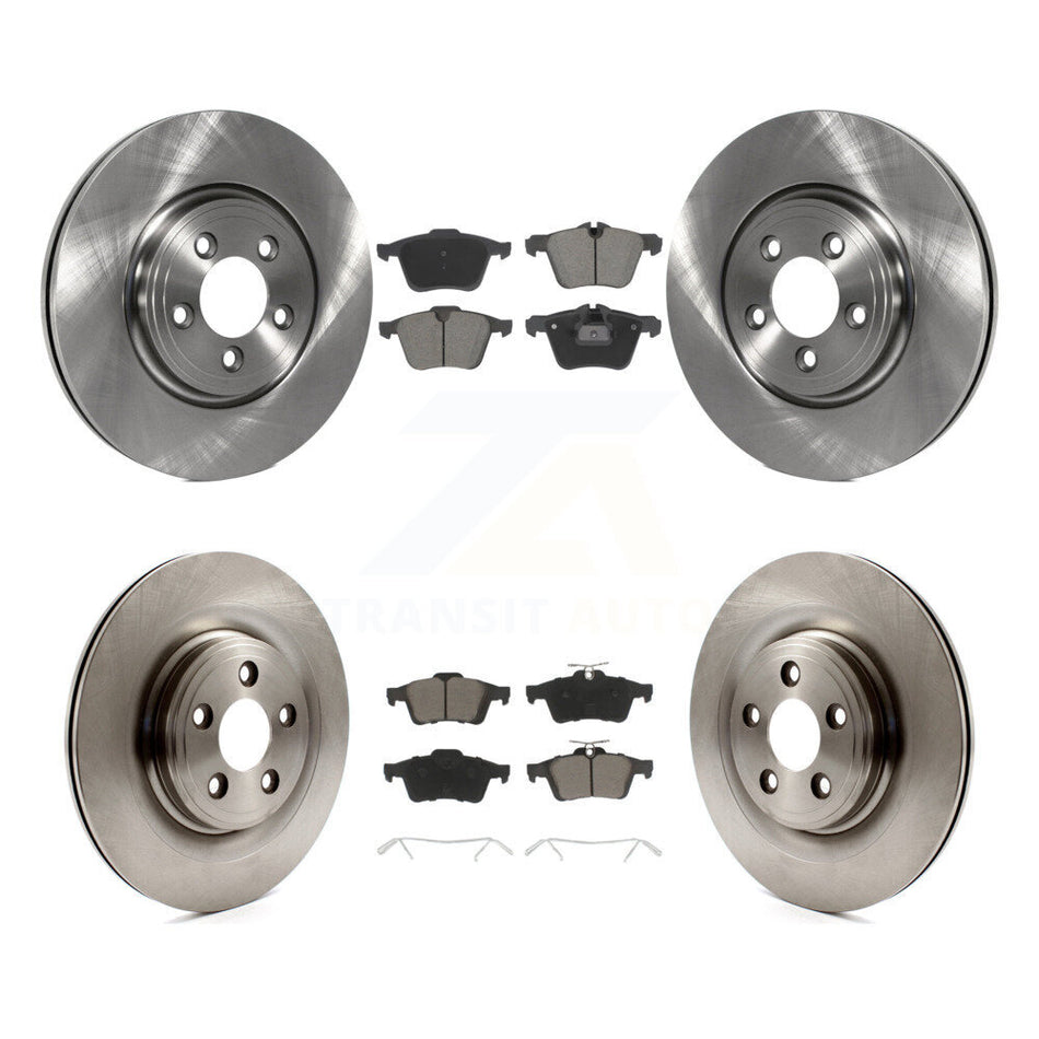 Front Rear Brake Rotor Ceramic Pad Kit For 2010 Jaguar XF With 326mm Diameter K8C-103408