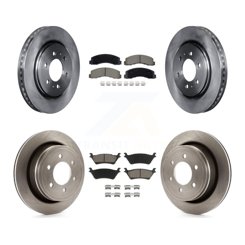 Front Rear Brake Rotor Ceramic Pad Kit For 2018-2020 Ford F-150 With Manual Parking K8C-103463