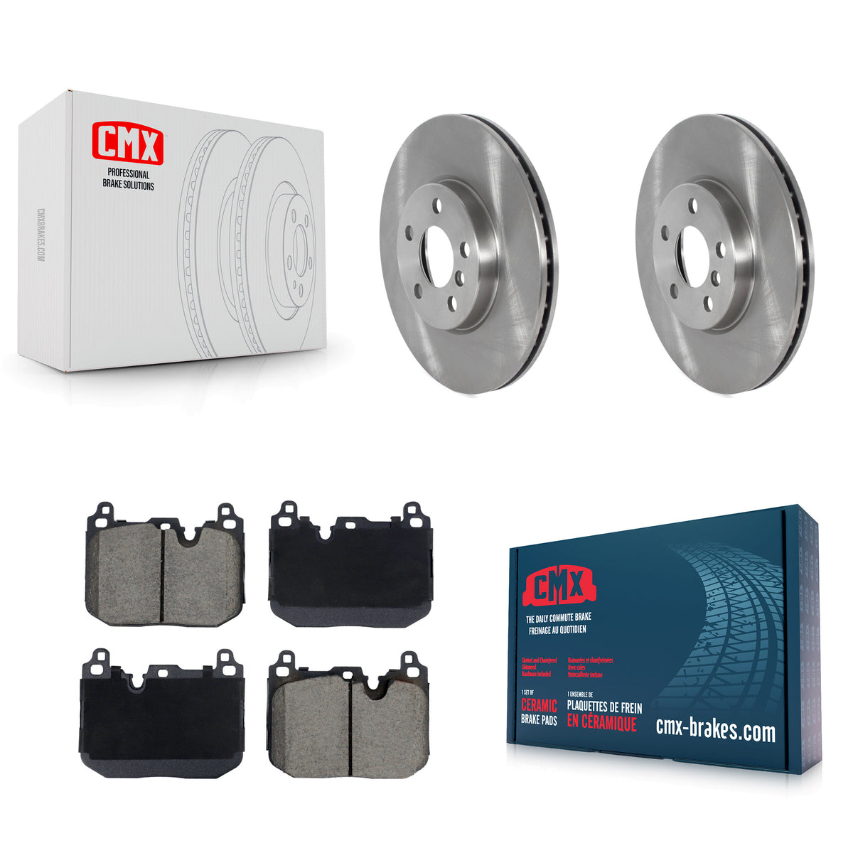 Front Brake Rotors Ceramic Pad Kit For 2017-2020 Mini Cooper Clubman S With Sport Package K8C-103465