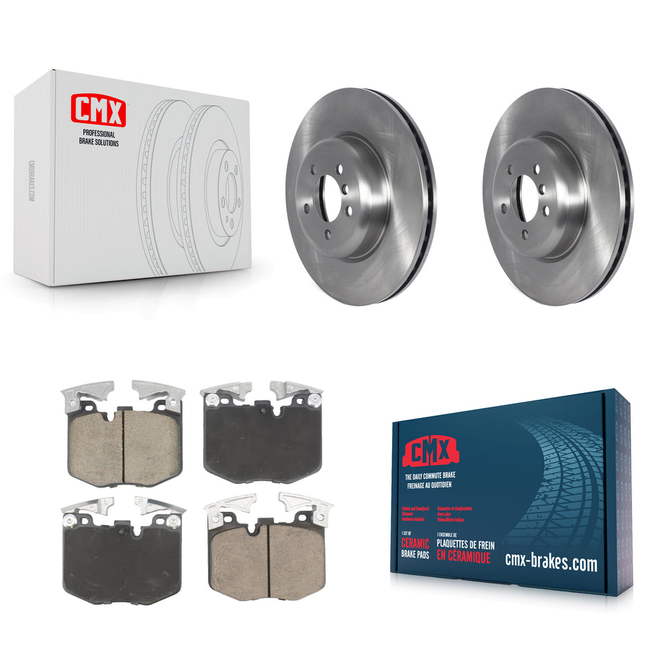 Front Disc Brake Rotors And Ceramic Pads Kit For 2019 BMW 330i With Blue Painted Calipers K8C-103501