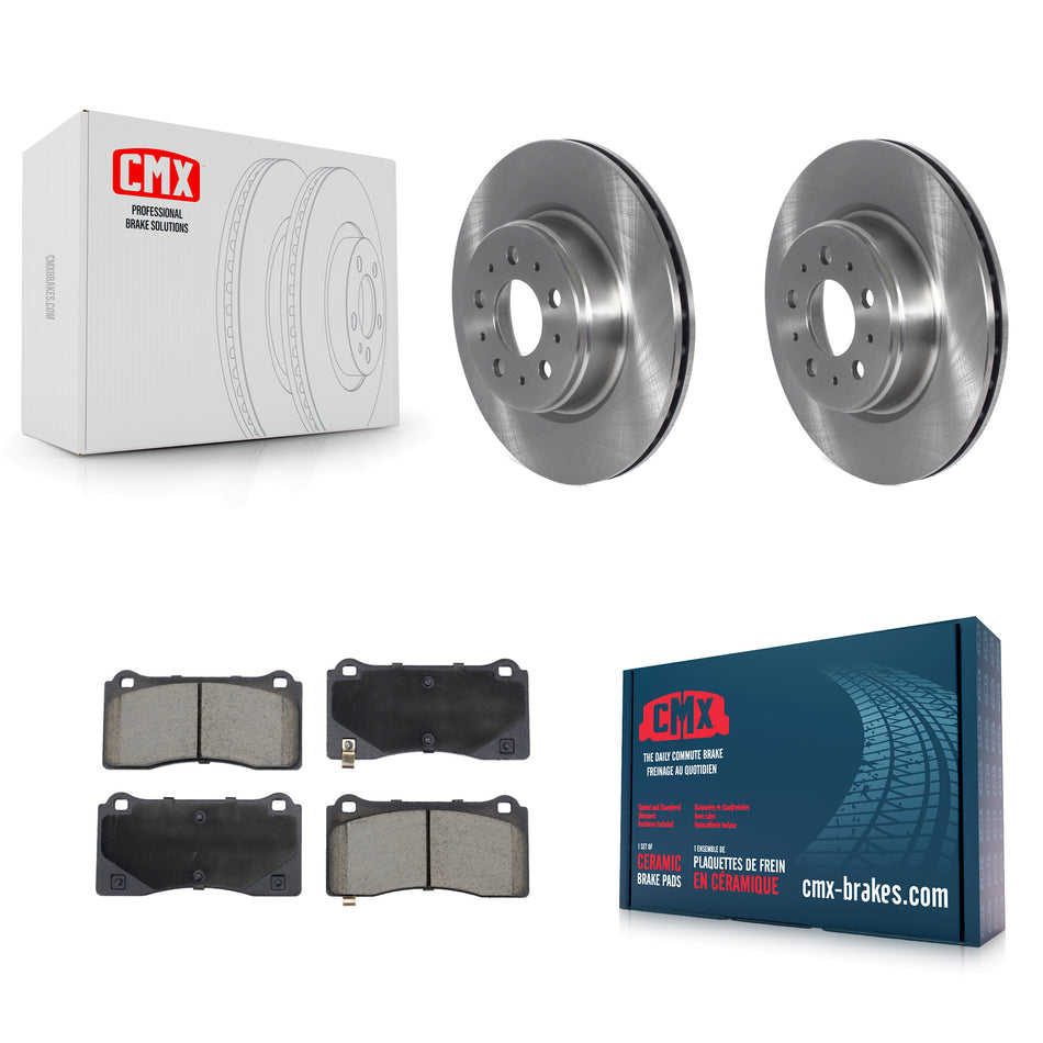 Front Disc Brake Rotor & Ceramic Pad Kit For 2017-2022 Tesla 3 With Gray Painted Calipers K8C-103510