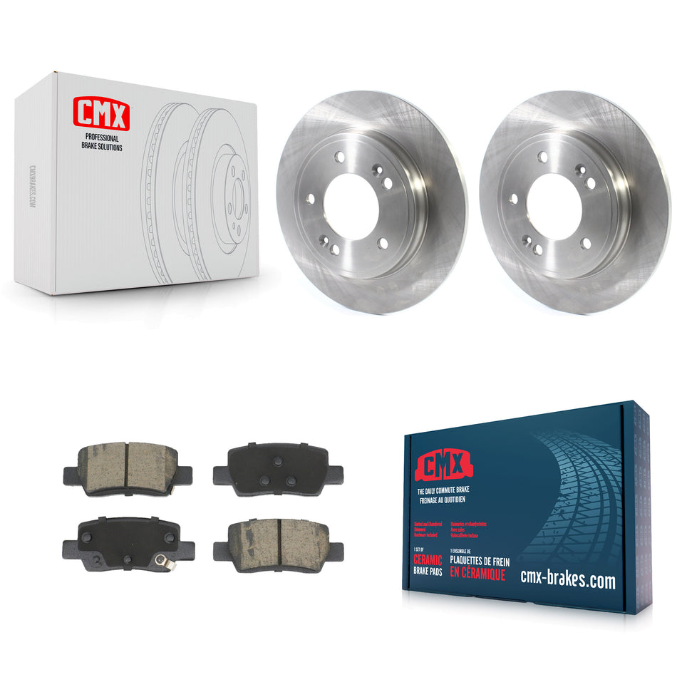 Rear Brake Rotors & Ceramic Pad Kit For 21-24 Hyundai Elantra With Electric Parking K8C-103532