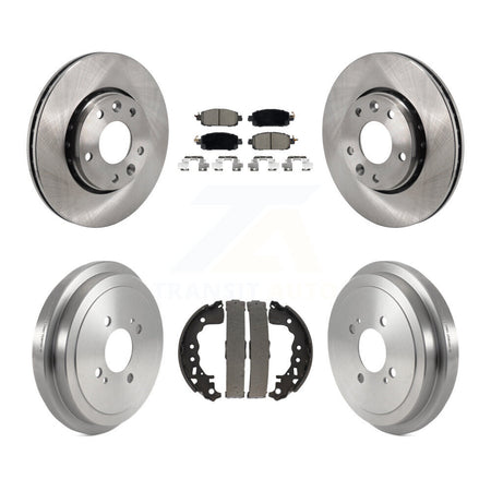 Front Rear Brake Rotors Ceramic Pad Drum Kit For Nissan Kicks SV SR with Disc rear brakes K8C-103549