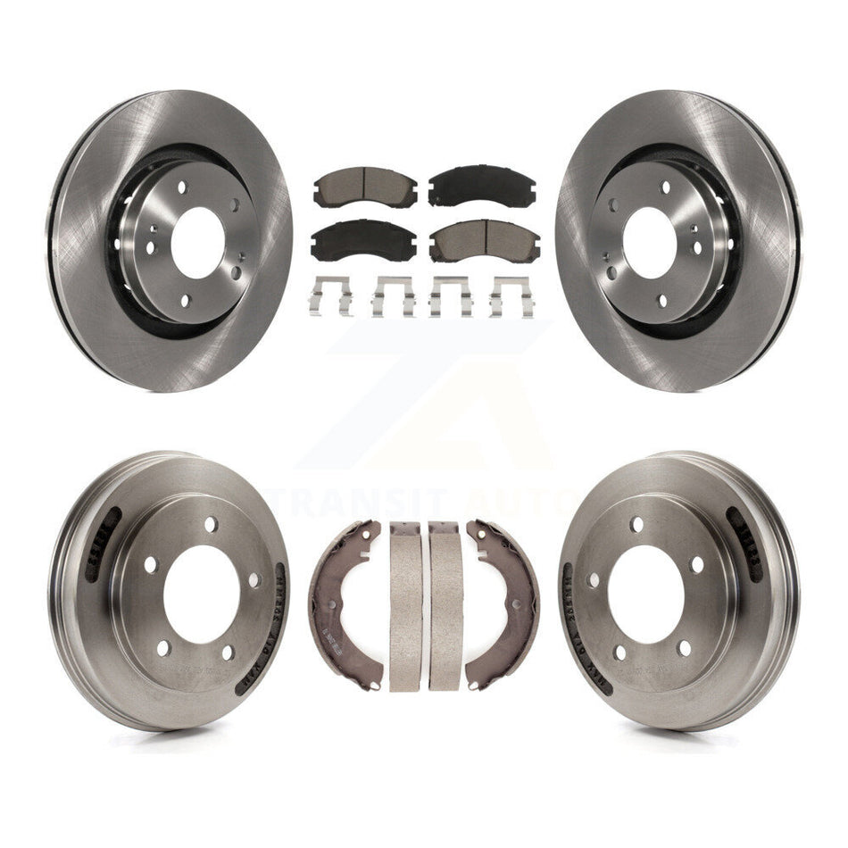 Front Rear Brake Rotors Ceramic Pad Drum Kit For 2009 Mitsubishi Lancer Ralliart To 03 09 K8C-103552