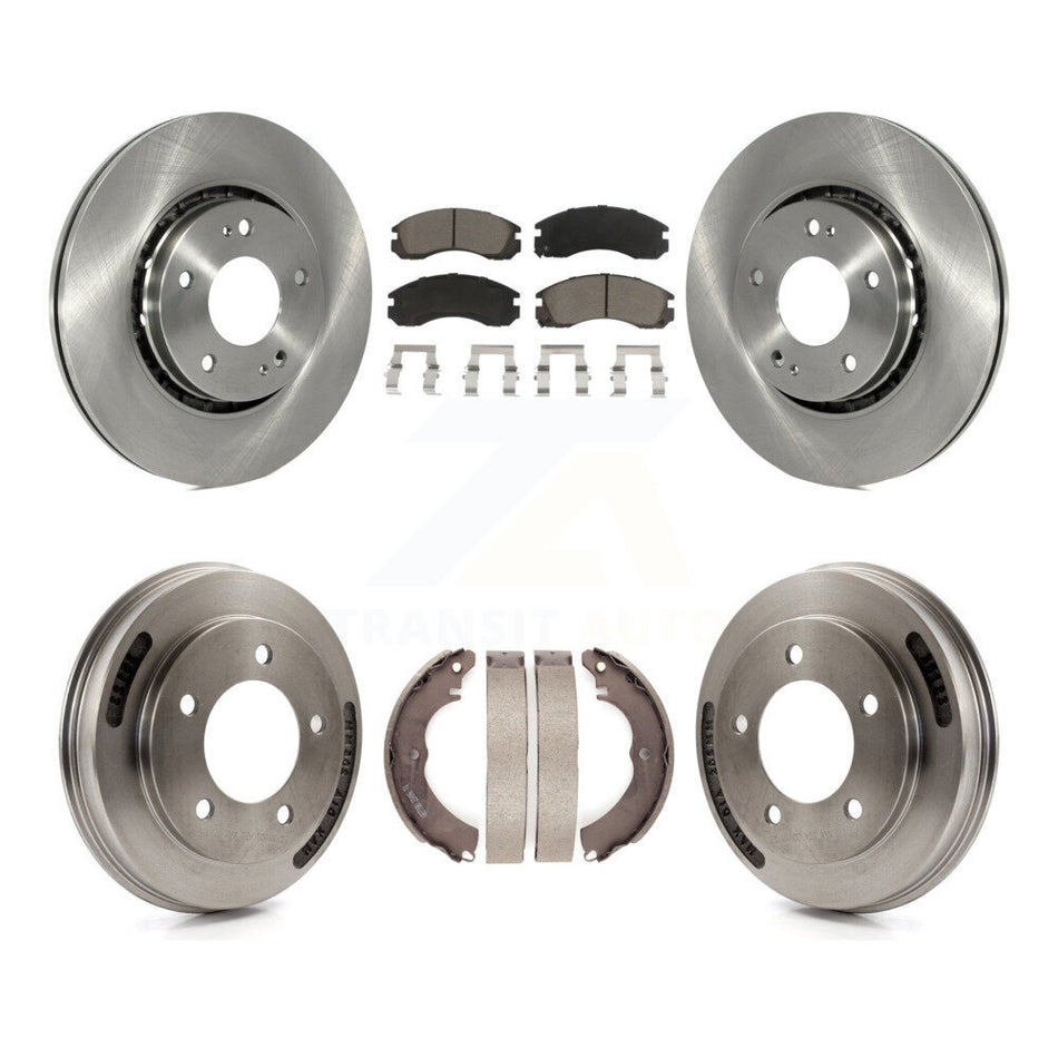 Front Rear Brake Rotors Ceramic Pad Drum Kit For 09 Mitsubishi Lancer Ralliart From 04 K8C-103553