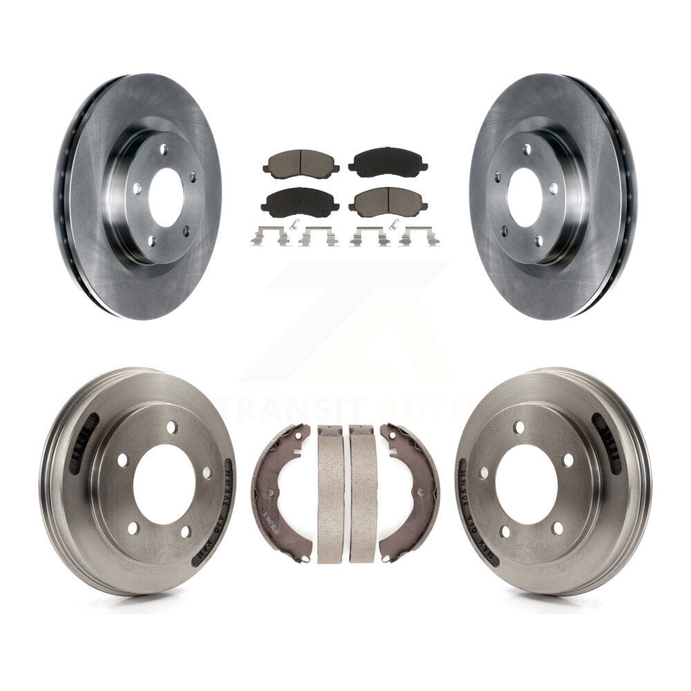 Front Rear Disc Brake Rotors Ceramic Pad And Drum Kit For 2008-2009 Mitsubishi Lancer GTS K8C-103556