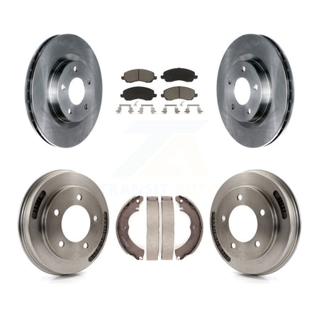 Front Rear Disc Brake Rotors Ceramic Pad And Drum Kit For 2008-2009 Mitsubishi Lancer GTS K8C-103556