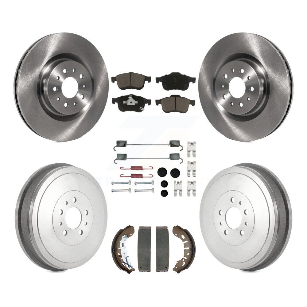 Front Rear Disc Brake Rotor Ceramic Pad & Drum Kit (7Pc) For 2015-2021 Ram ProMaster City K8C-103559