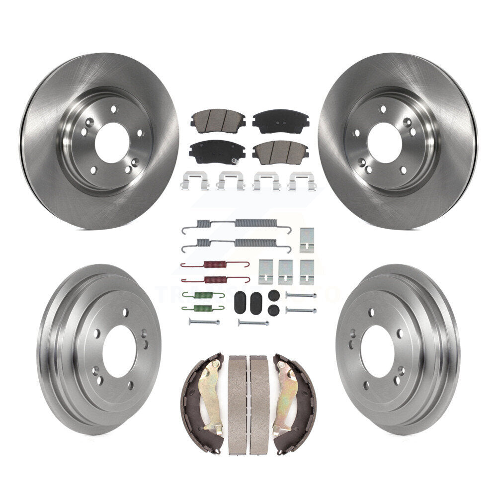Front Rear Disc Brake Rotor Ceramic Pad Drum Kit (7Pc) For 2017-2020 Hyundai Elantra 1.6L K8C-103562