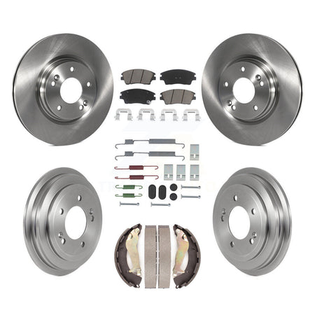 Front Rear Disc Brake Rotor Ceramic Pad Drum Kit (7Pc) For 2017-2020 Hyundai Elantra 1.6L K8C-103562