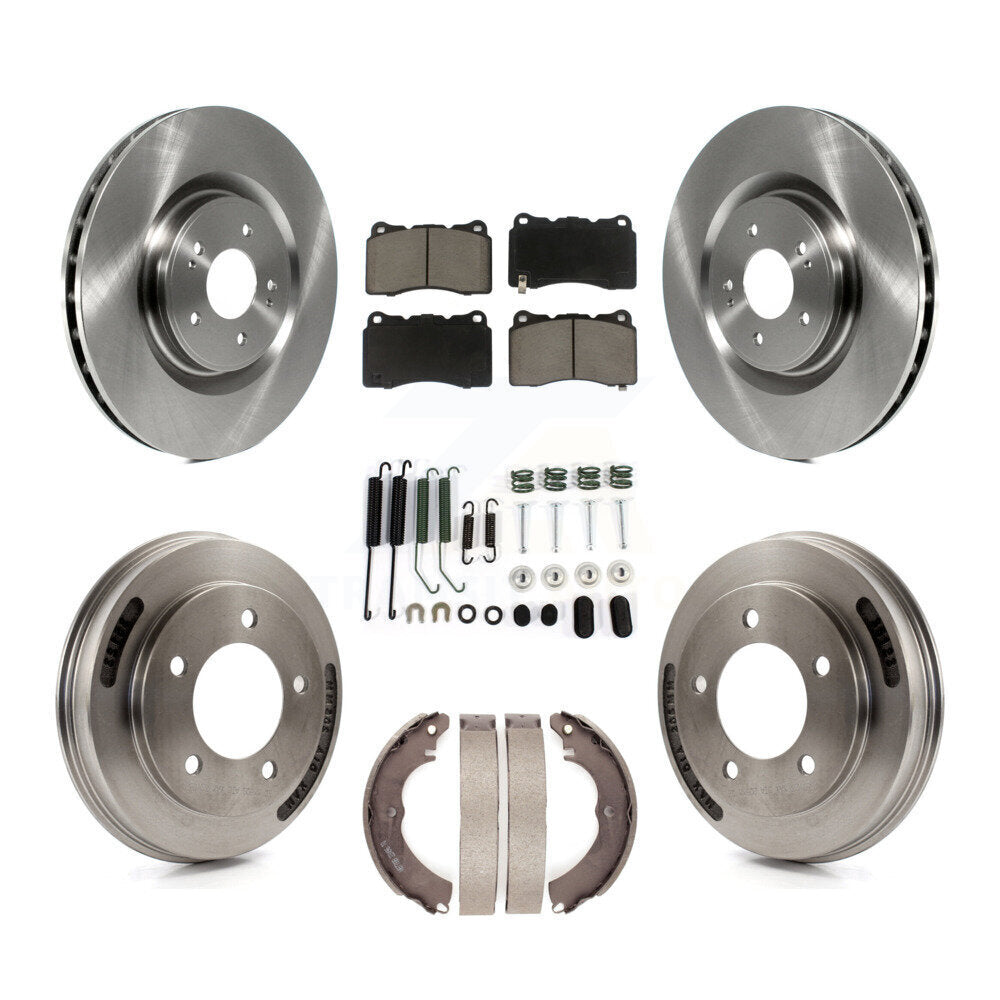Front Rear Disc Brake Rotors Ceramic Pads And Drum Kit (7Pc) For Mitsubishi Lancer K8C-103565