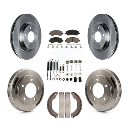 Front Rear Disc Brake Rotor Ceramic Pad And Drum Kit (7Pc) For 2008 Mitsubishi Lancer GTS K8C-103566