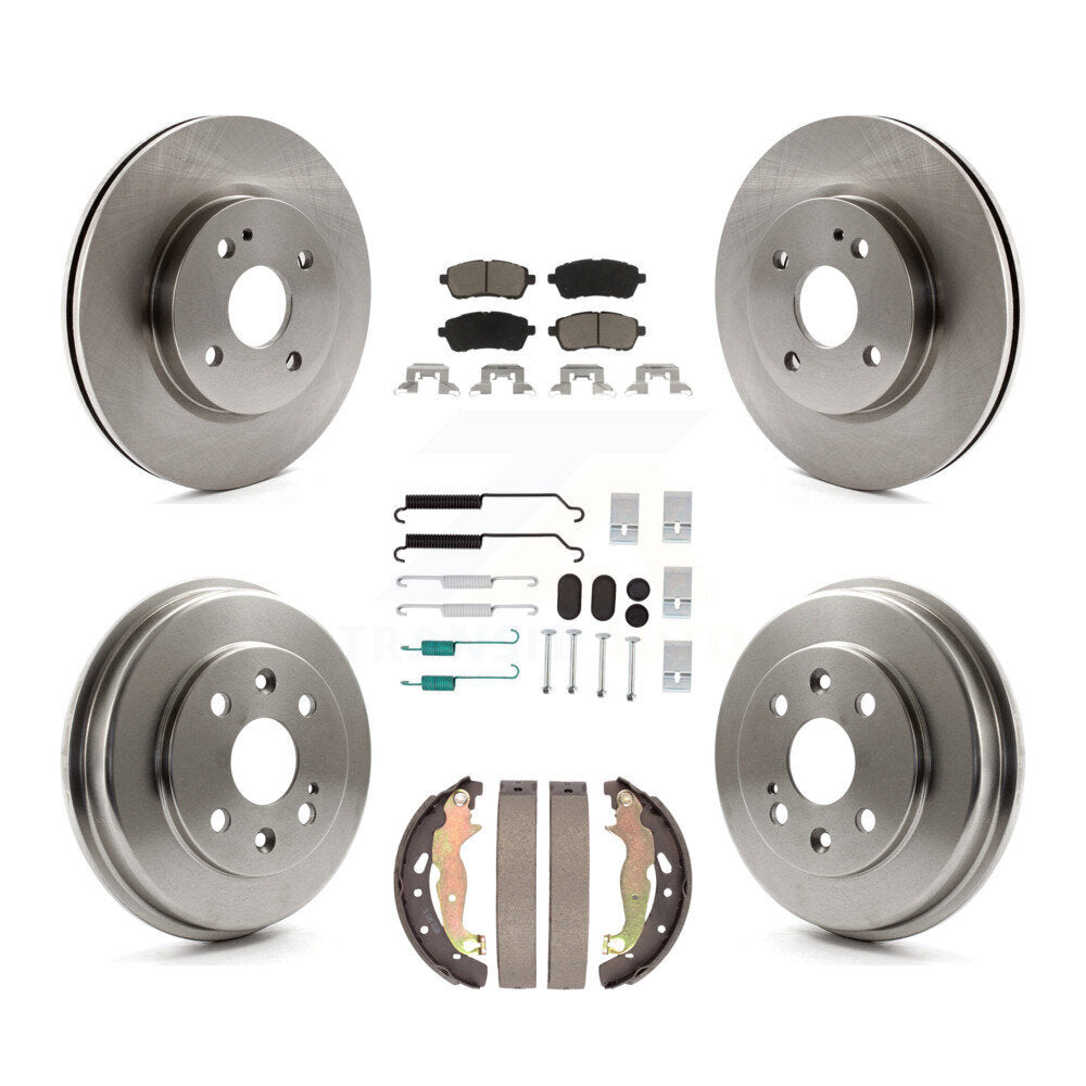 Front Rear Disc Brake Rotors Ceramic Pads And Drum Kit (7Pc) For 2011-2014 Mazda 2 K8C-103568