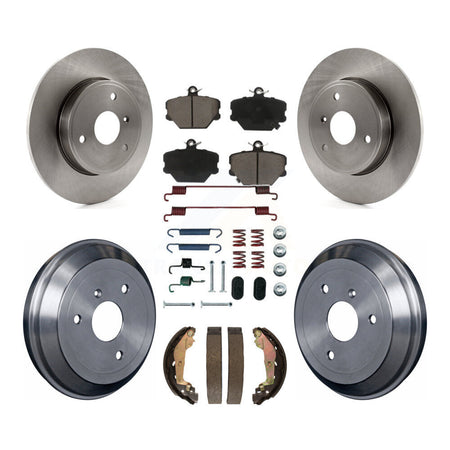 Front Rear Disc Brake Rotors Ceramic Pads And Drum Kit (7Pc) For Smart Fortwo K8C-103570