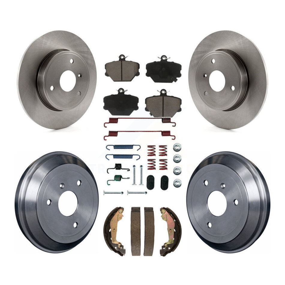 Front Rear Disc Brake Rotors Ceramic Pads And Drum Kit (7Pc) For Smart Fortwo K8C-103570