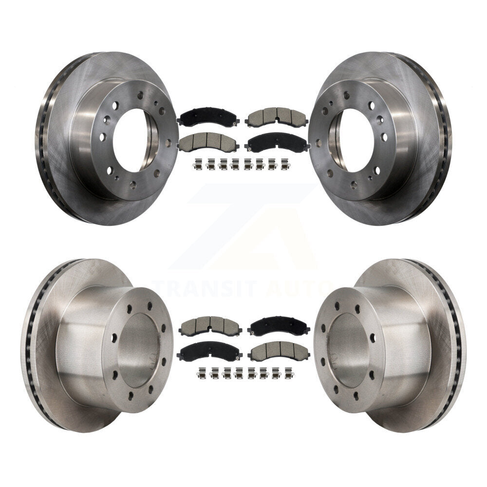 Front Rear Disc Brake Rotors & Ceramic Pad Kit For GMC Sierra 3500 HD Chevrolet Silverado K8C-103588