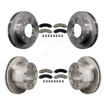 Front Rear Disc Brake Rotors & Ceramic Pad Kit For GMC Sierra 3500 HD Chevrolet Silverado K8C-103588